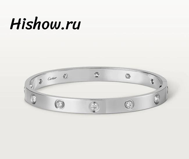 Catier Love Bracelet 10 Diamonds White Gold 6.1 mm - 1