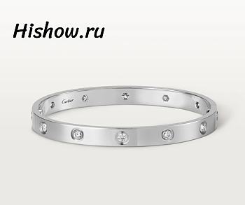 Catier Love Bracelet 10 Diamonds White Gold 6.1 mm