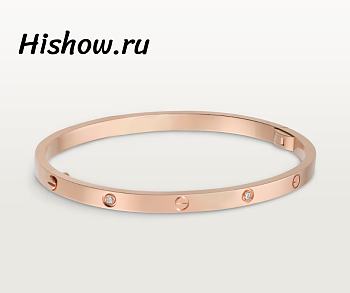Catier Love Bracelet Small Model 6 Diamonds Rose Gold 3.65 mm