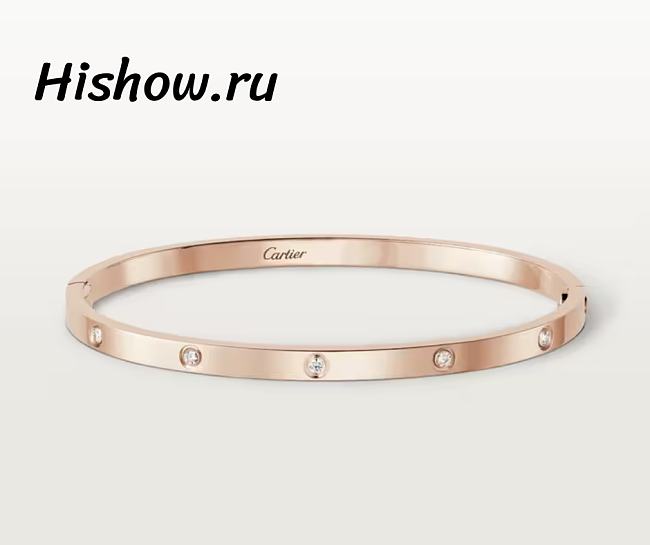 Catier Love Bracelet Small Model 10 Diamonds Rose Gold 3.65 mm - 1