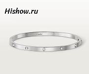 Catier Love Bracelet Small Model 10 Diamonds White Gold 3.65 mm - 1