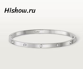 Catier Love Bracelet Small Model 10 Diamonds White Gold 3.65 mm