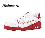 Louis Vuitton Trainer White Red Signature - 1
