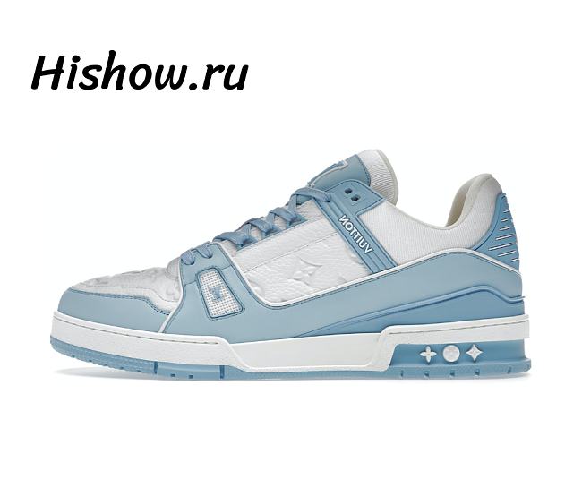 Louis Vuitton Trainer Low White Sky Blue 1AA6X4 - 1