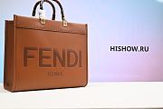 Fendi Sunshine Medium Brown Leather Shopper Medium - 1