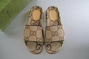 Gucci Canvas Slide Sandal Camel 624695 UKOD0 2673 - 4