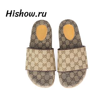 Gucci Canvas Slide Sandal Beige 624695 H6320 9763