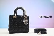 Dior Lady Mini Bag Metallic Leather Black 15x18x9cm - 1