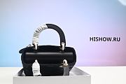 Dior Lady Mini Bag Metallic Leather Black 15x18x9cm - 4