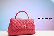 Chanel Flap Pink Bag With Top Handle Grained Calfskin 24x10x14cm - 1