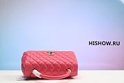Chanel Flap Pink Bag With Top Handle Grained Calfskin 24x10x14cm - 3