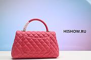 Chanel Flap Pink Bag With Top Handle Grained Calfskin 24x10x14cm - 5