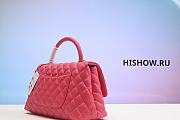 Chanel Flap Pink Bag With Top Handle Grained Calfskin 24x10x14cm - 6