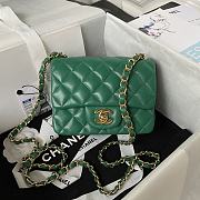 Chanel Should bag 1115 Green Size 17x13x7cm (Gold Wire) - 1