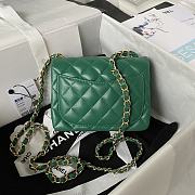Chanel Should bag 1115 Green Size 17x13x7cm (Gold Wire) - 3