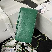 Chanel Should bag 1115 Green Size 17x13x7cm (Gold Wire) - 4