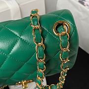 Chanel Should bag 1115 Green Size 17x13x7cm (Gold Wire) - 6