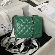 Chanel Should bag 1115 Green Size 17x13x7cm (Silver Wire) - 5