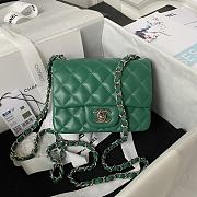 Chanel Should bag 1115 Green Size 17x13x7cm (Silver Wire) - 4