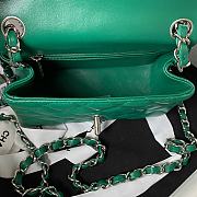 Chanel Should bag 1115 Green Size 17x13x7cm (Silver Wire) - 3