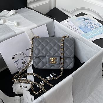 Chanel Should bag 1115 Grey Size 17x13x7cm (Gold Wire)