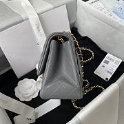 Chanel Should bag 1115 Grey Size 17x13x7cm (Gold Wire) - 5
