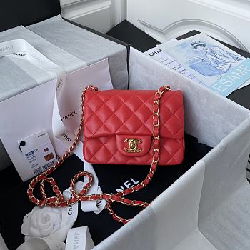 Chanel Should bag 1115 Red Size 17x13x7cm (Gold Wire)
