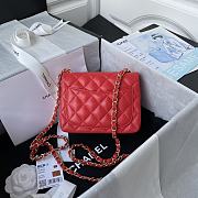 Chanel Should bag 1115 Red Size 17x13x7cm (Gold Wire) - 2