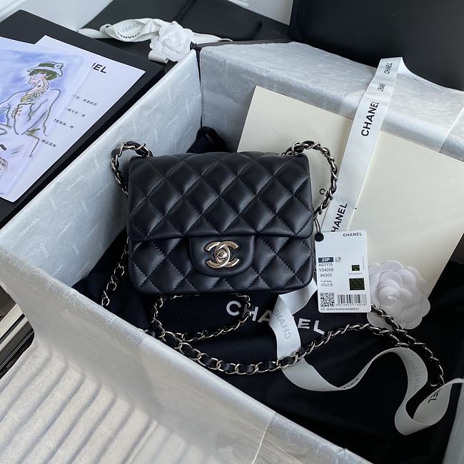 Chanel Should bag 1115 Black Size 17x13x7cm (Silver Wire) - 1