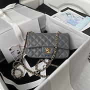 Chanel Shoulder Bag New Mini 1116 Grey (Gold Wire) 20X14X7CM - 1