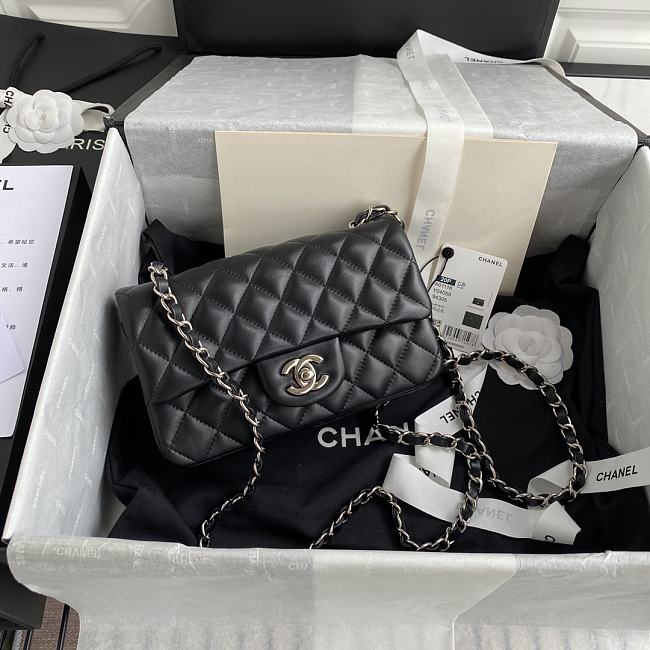 Chanel Shoulder Bag New Mini 1116 Black (Silver Wire) 20X14X7CM - 1