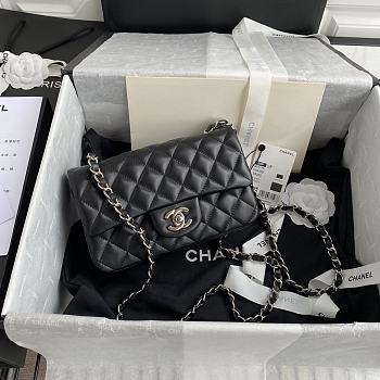 Chanel Shoulder Bag New Mini 1116 Black (Silver Wire) 20X14X7CM