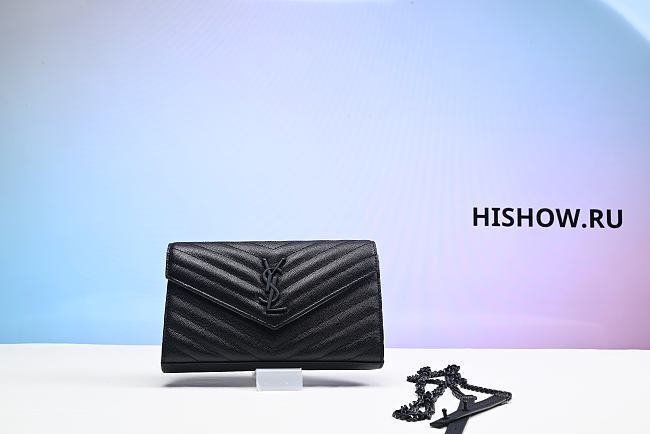 YSL All Black Cassandre Matelasse Size 22.5x14cm - 1