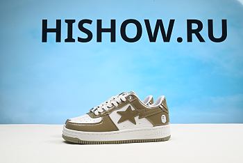 A Bathing Ape Bape Sta Patent Leather White Khaki (2023) 1I70-291-021