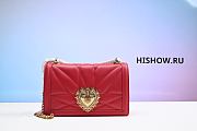  Dolce & Gabbana Medium Devotion Bag in Quilted Nappa Leather Red - 1