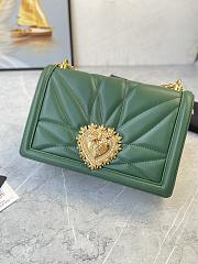 Dolce & Gabbana Medium Devotion Bag in Quilted Nappa Leather Green - 5