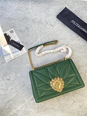 Dolce & Gabbana Medium Devotion Bag in Quilted Nappa Leather Green - 6