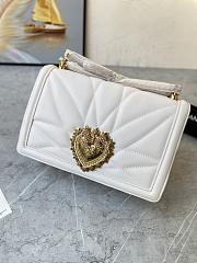 Dolce & Gabbana Medium Devotion Bag in Quilted Nappa Leather White - 4