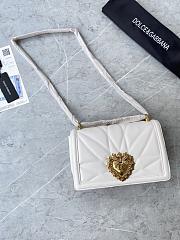 Dolce & Gabbana Medium Devotion Bag in Quilted Nappa Leather White - 5