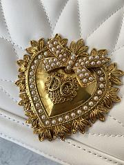 Dolce & Gabbana Medium Devotion Bag in Quilted Nappa Leather White - 6