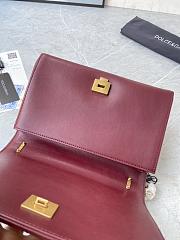 Dolce & Gabbana Medium Devotion Bag in Quilted Nappa Leather Burgundy - 5