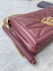 Dolce & Gabbana Medium Devotion Bag in Quilted Nappa Leather Burgundy - 3