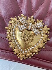 Dolce & Gabbana Medium Devotion Bag in Quilted Nappa Leather Burgundy - 2