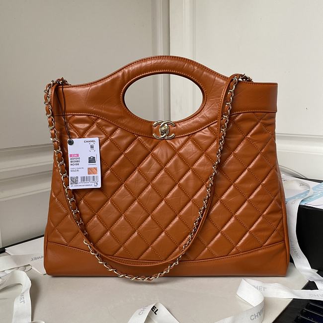 Chanel Handbag Orange AS1010A Size35x39x8cm - 1