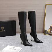 Versace Pin-Point Knee-High Boots Black - 3
