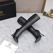 Versace Pin-Point Knee-High Boots Black - 4