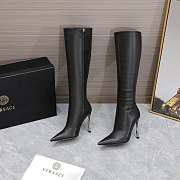 Versace Pin-Point Knee-High Boots Black - 2