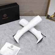 Versace Pin-Point Knee-High Boots White - 4