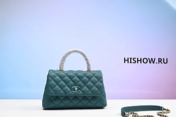 Chanel Mint Coco Handle Flap Bag 24x6x14cm