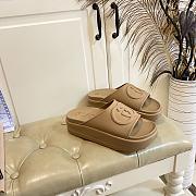 Gucci Interlocking G Platform Slip-On Slides Beige - 4